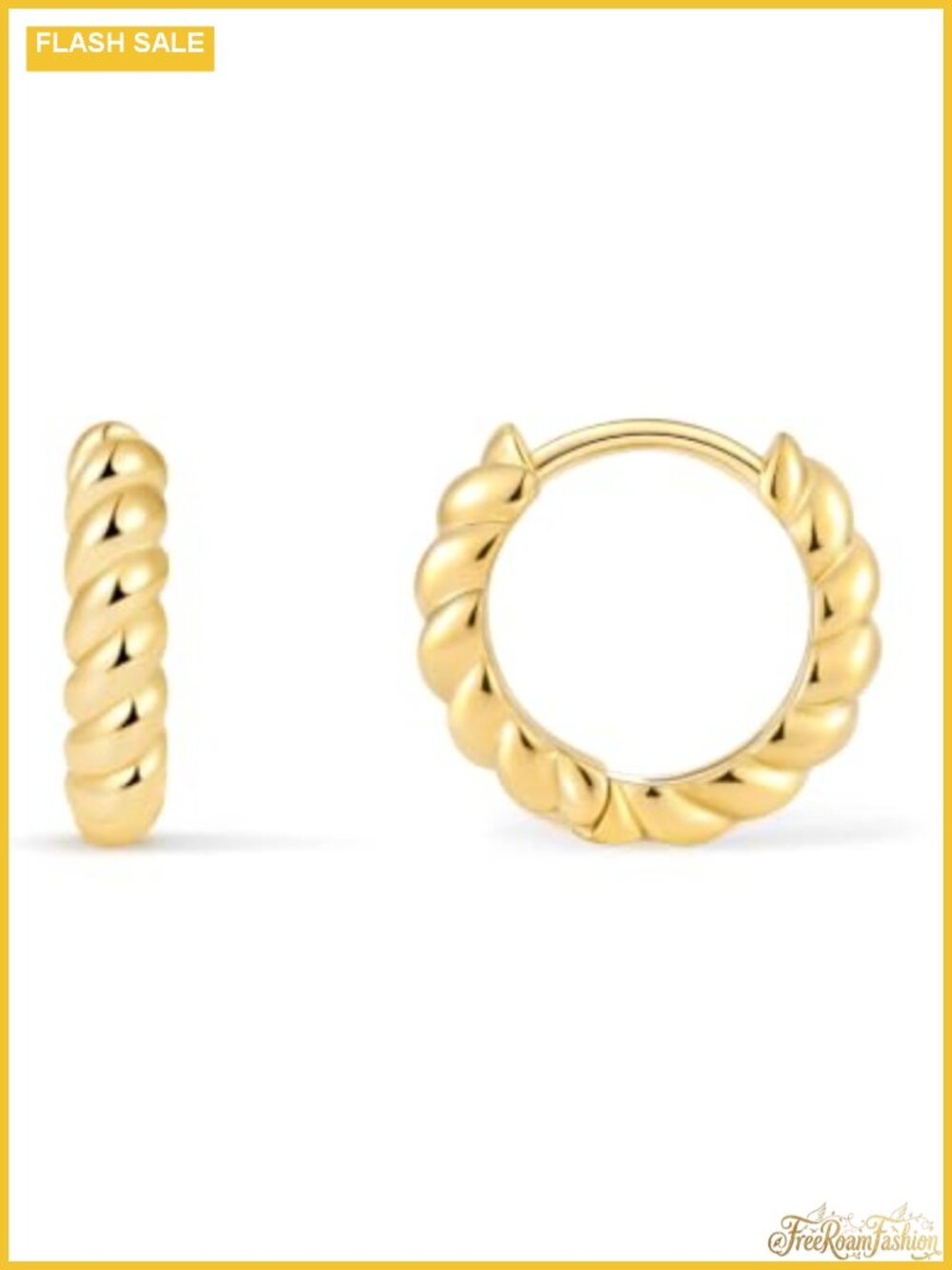 14K Gold Plated Huggie Hoop Earrings Tiny Hypoallergenic Lightweight for Women